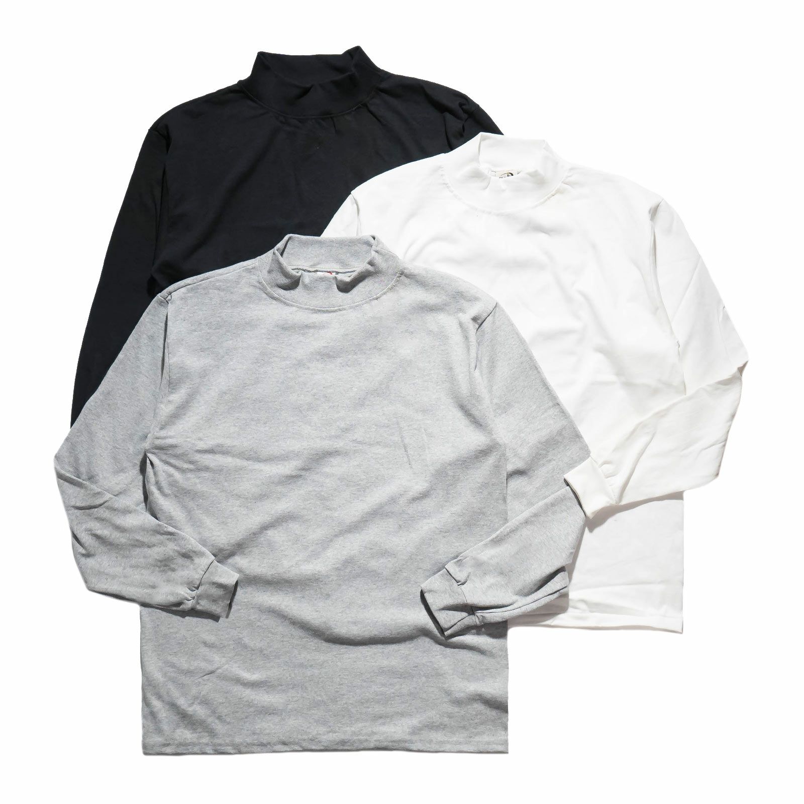 カルクルー Cal Cru 長袖モックネックTシャツ（7ozコットン・USボディ）