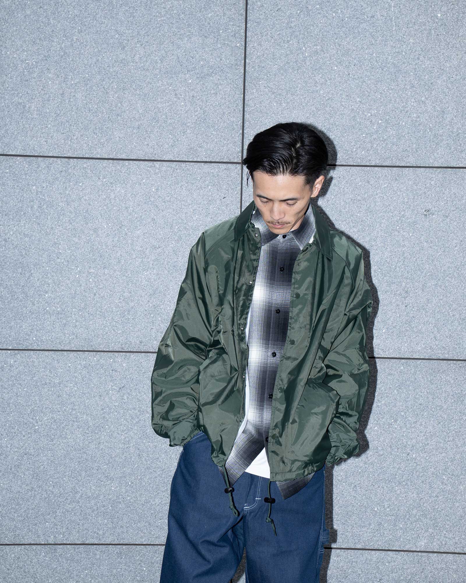 SNAP’N’WEAR フランネル裏地コーチジャケットのフロントスタイル