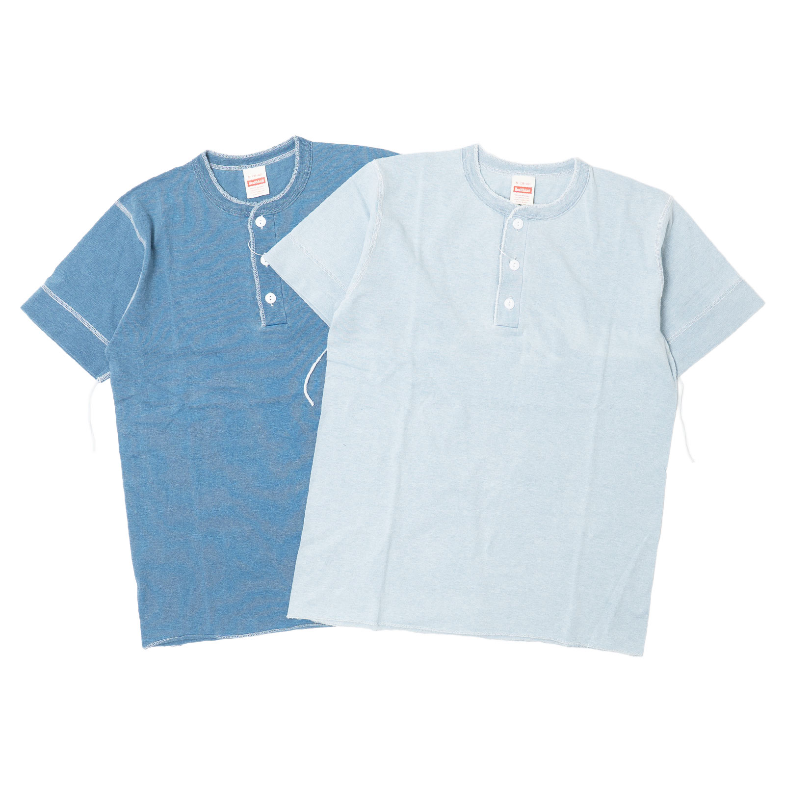 ヘルスニット 10070 インディゴ ヘンリーネック半袖Tシャツ