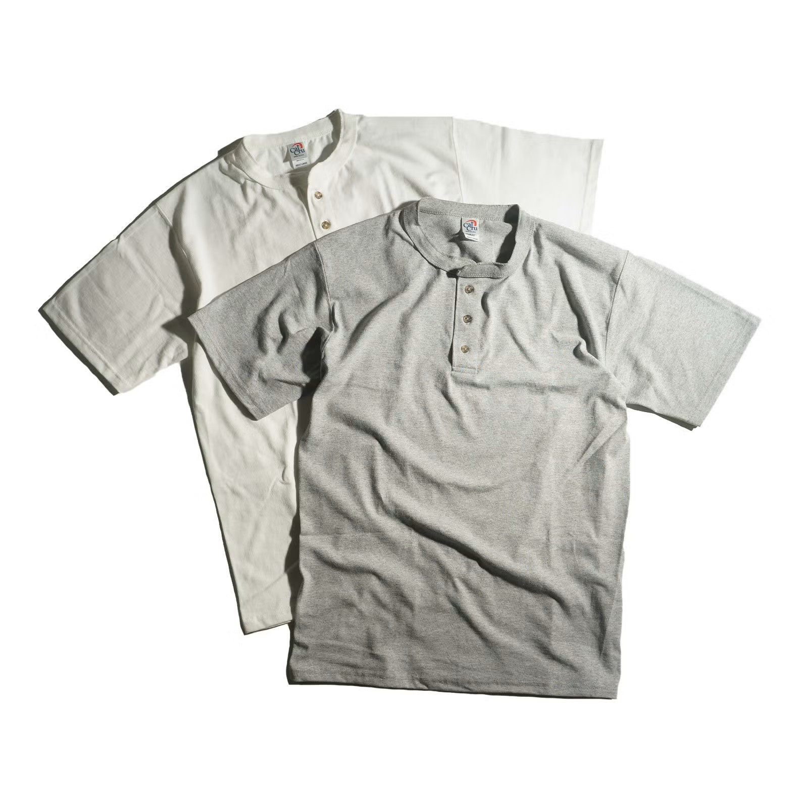 カルクルー 半袖ヘンリーネックTシャツ オックスヘザー