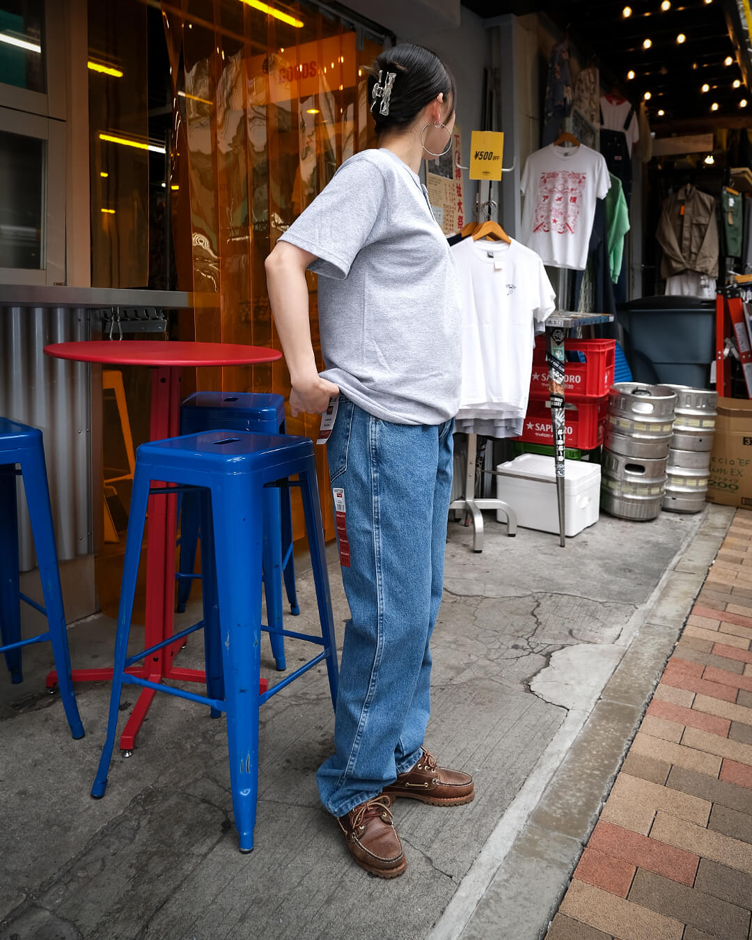 カルクルー 半袖ヘンリーネックTシャツのバックスタイル