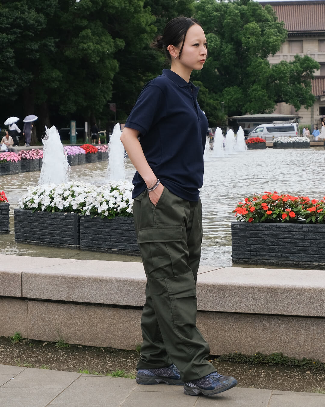 ラコステのポロシャツとBDUパンツの夏コーデ