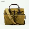 フィルソンFILSON24アワーティンブリーフケース｜メンズショルダーバッグビジネスバッグ24HOURTINBRIEFCASE綿コットン100％耐久撥水収納肩掛けベルト取り外し可通勤通学出張旅行タングリーンネイビーブラック