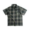 キャルトップCALTOP#2000オンブレチェック半袖フランネルシャツメンズS-XXXL米国製アメリカ製MADEINUSA