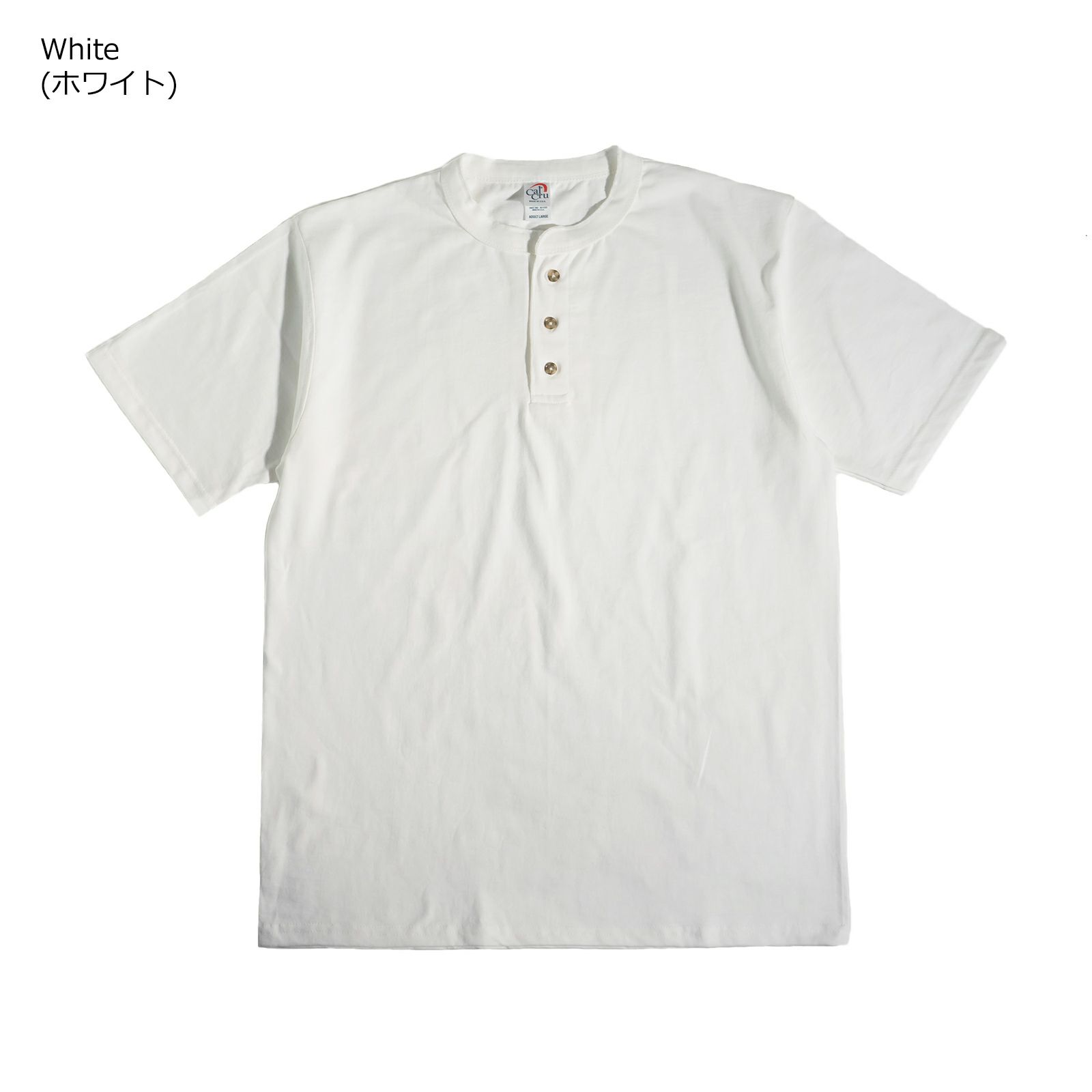 カルクルーCalCru半袖ヘンリーネックTシャツMADEINUSA