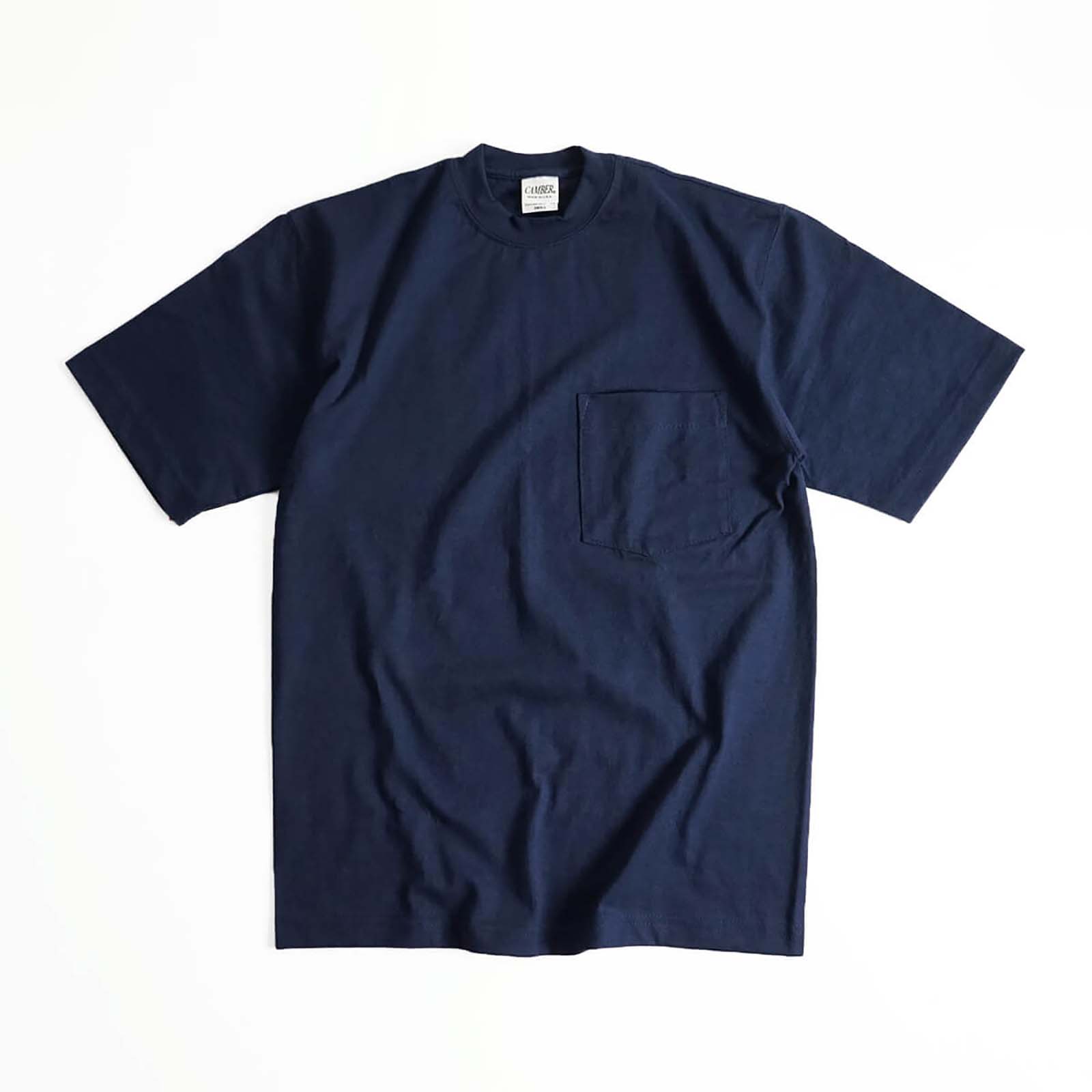 キャンバーCAMBER302マックスウェイト半袖ポケットTシャツ無地半袖厚手クルーネックMADEINUSA｜メンズアメリカ製米国製ポケTサイズSMLXL8オンス綿コットン100％ホワイト白ブラック黒