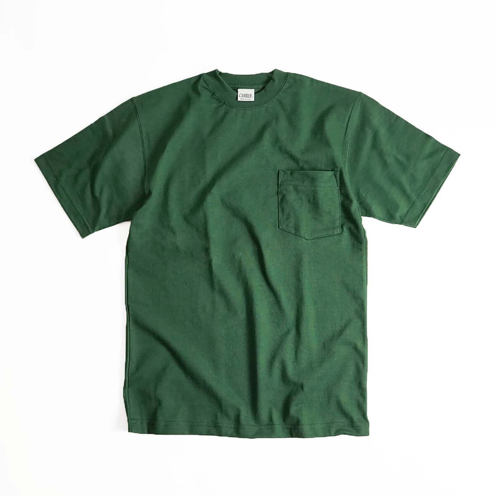 キャンバーCAMBER302マックスウェイト半袖ポケットTシャツ無地半袖厚手クルーネックMADEINUSA(アメリカ製米国製ポケT）
