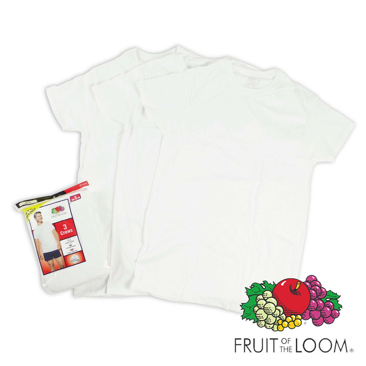 返品不可】フルーツオブザルーム FRUIT OF THE LOOM 3パック クルー