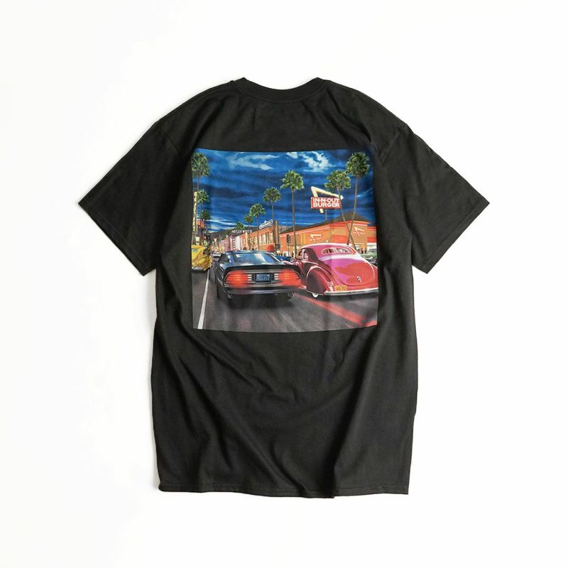 インアンドアウトバーガー半袖Tシャツ2018ハリウッドクルージングブラック(メンズS-XXLIn-N-OutBurgerご当地Tシャツ海外買い付け)