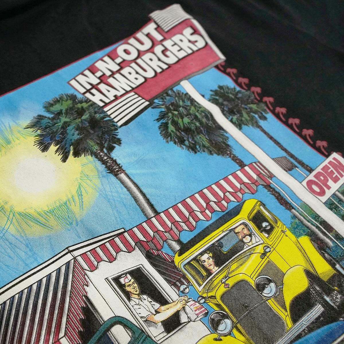 インアンドアウトバーガー半袖Tシャツ2012レトロストアナンバー1ブラック