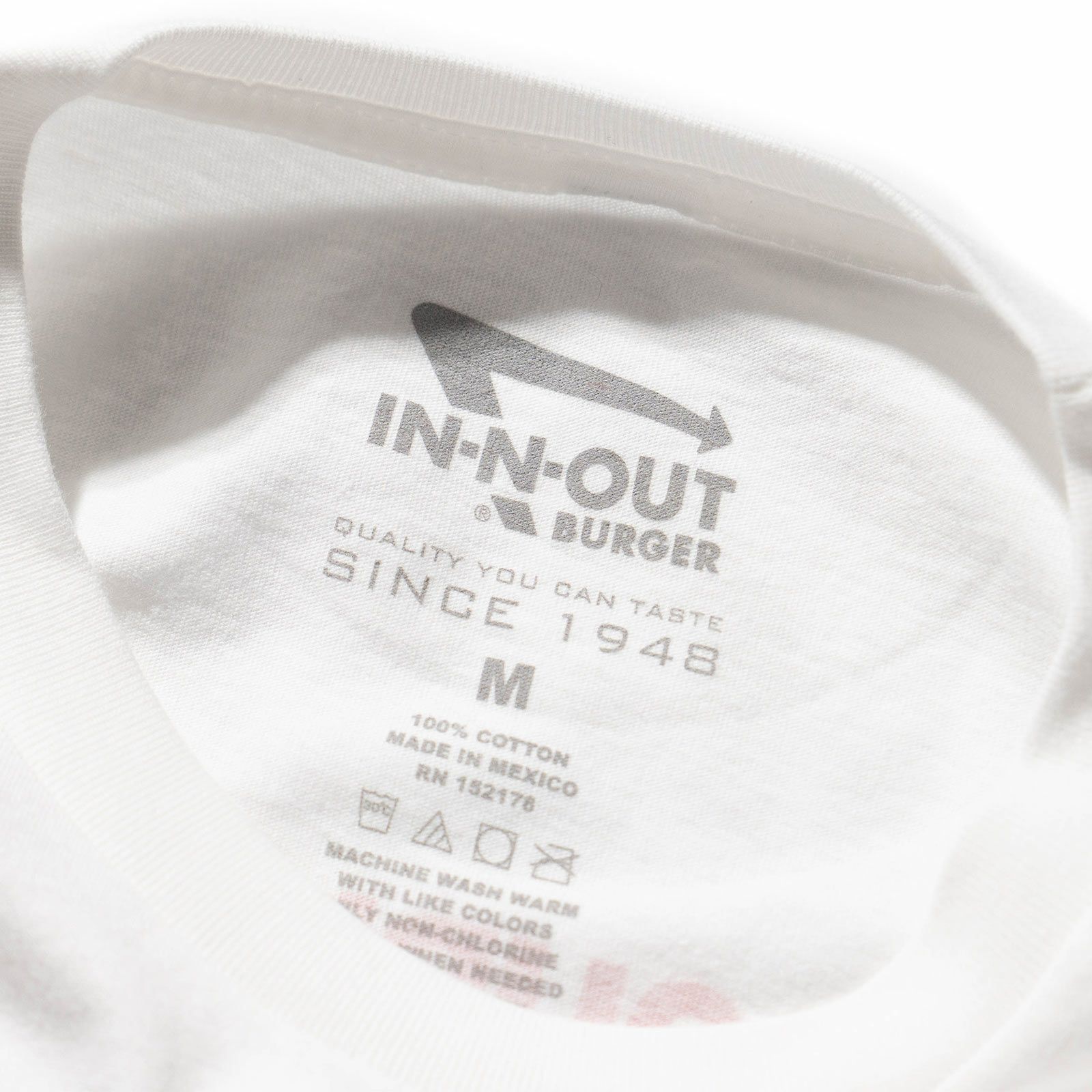 インアンドアウトバーガー半袖Tシャツメニューホワイト