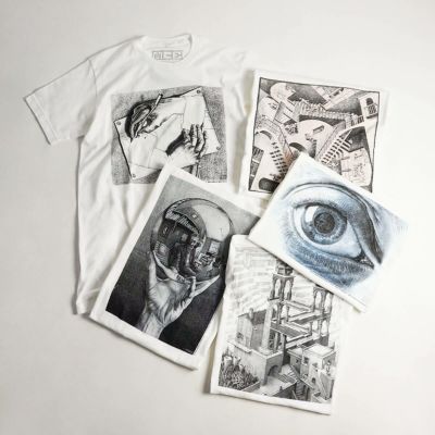 M.C.エッシャー M.C.ESCHER Tシャツ 半袖 当店別注 ホワイトボディ