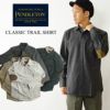 ペンドルトンPENDLETON長袖ウールシャツクラッシックトレイルシャツ(CLASSICTRAILSHIRTBLACKSOLIDエルボーパッチ）