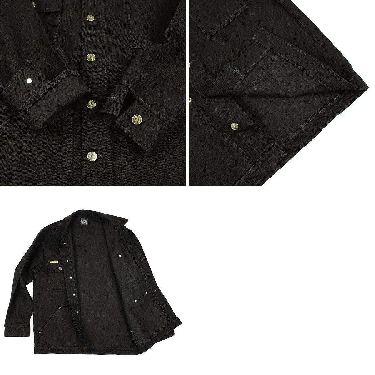 プリズンブルースPRISONBLUESデニムヤードコート別注リンスドブラック