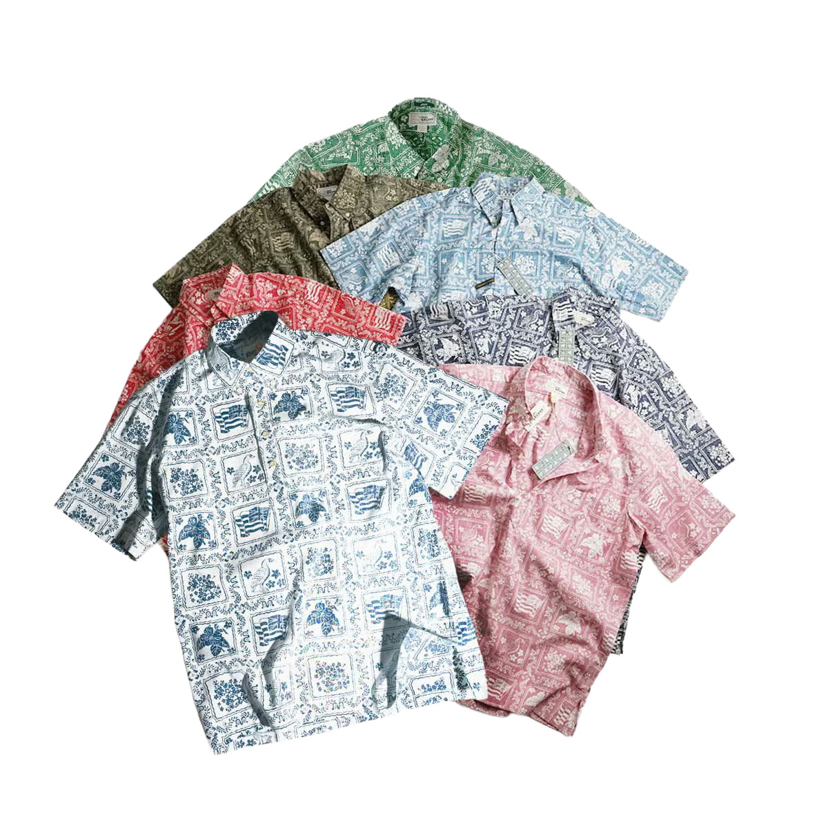 シップス Reyn Spooner アロハシャツ 限定品 貴重 ブルー 可愛がり