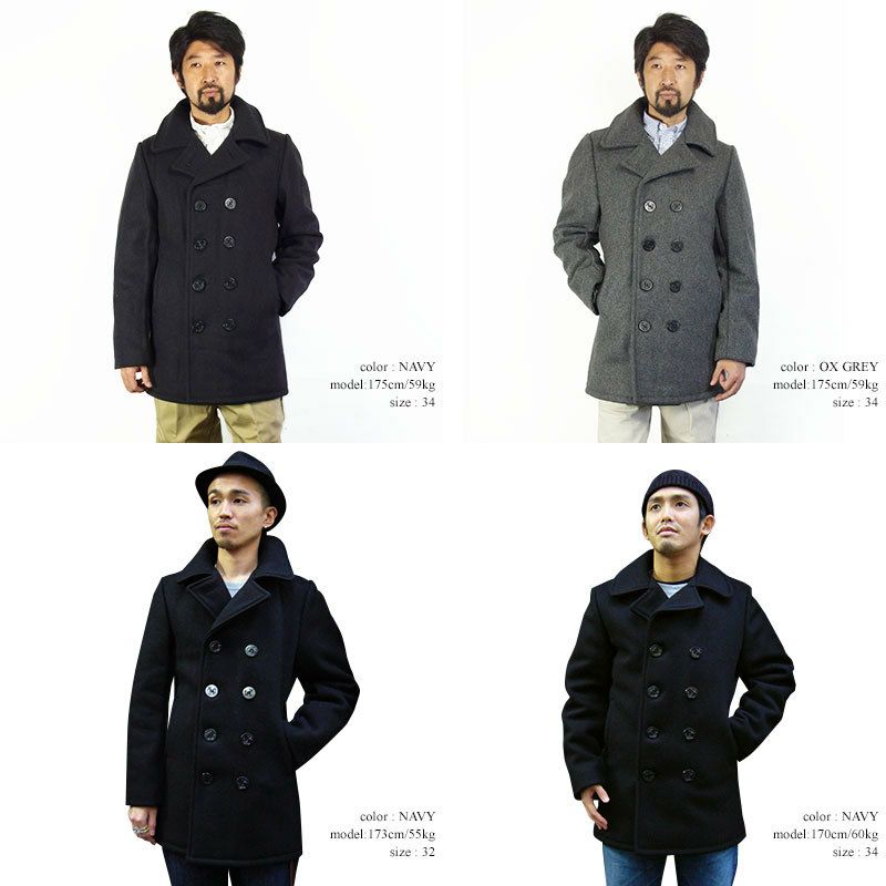 ショットSCHOTT740メンズウールダブルピーコート｜アメリカ製MADEINUSA防寒保温性PEA-COATPコート厚手メルトンウール32オンスキルティング裏地内ポケットシンプルブランド定番ネイビー紺グレーカジュアルビジネス