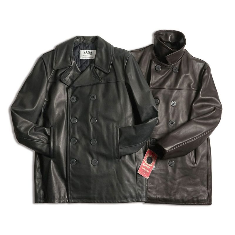 SCHOTT レザー ピーコート USED品 ショット メンズ ショット SCHOTT 140 メンズ レザー ダブル ピーコート | Jalana