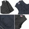 スナップンウエアSNAP’N’WEAR#300キルトベスト｜ベストメンズアメリカ製MADEINUSAQUILTEDVESTキルティングベストインナーパッチポケット胸ポケットドロップテール軽量ブラックネイビーブラウングリーンレッドサイズSMLXLUSワークウエア