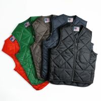 スナップンウエアSNAP’N’WEAR#300キルトベスト｜ベストメンズアメリカ製MADEINUSAQUILTEDVESTキルティングベストインナーパッチポケット胸ポケットドロップテール軽量ブラックネイビーブラウングリーンレッドサイズSMLXLUSワークウエア