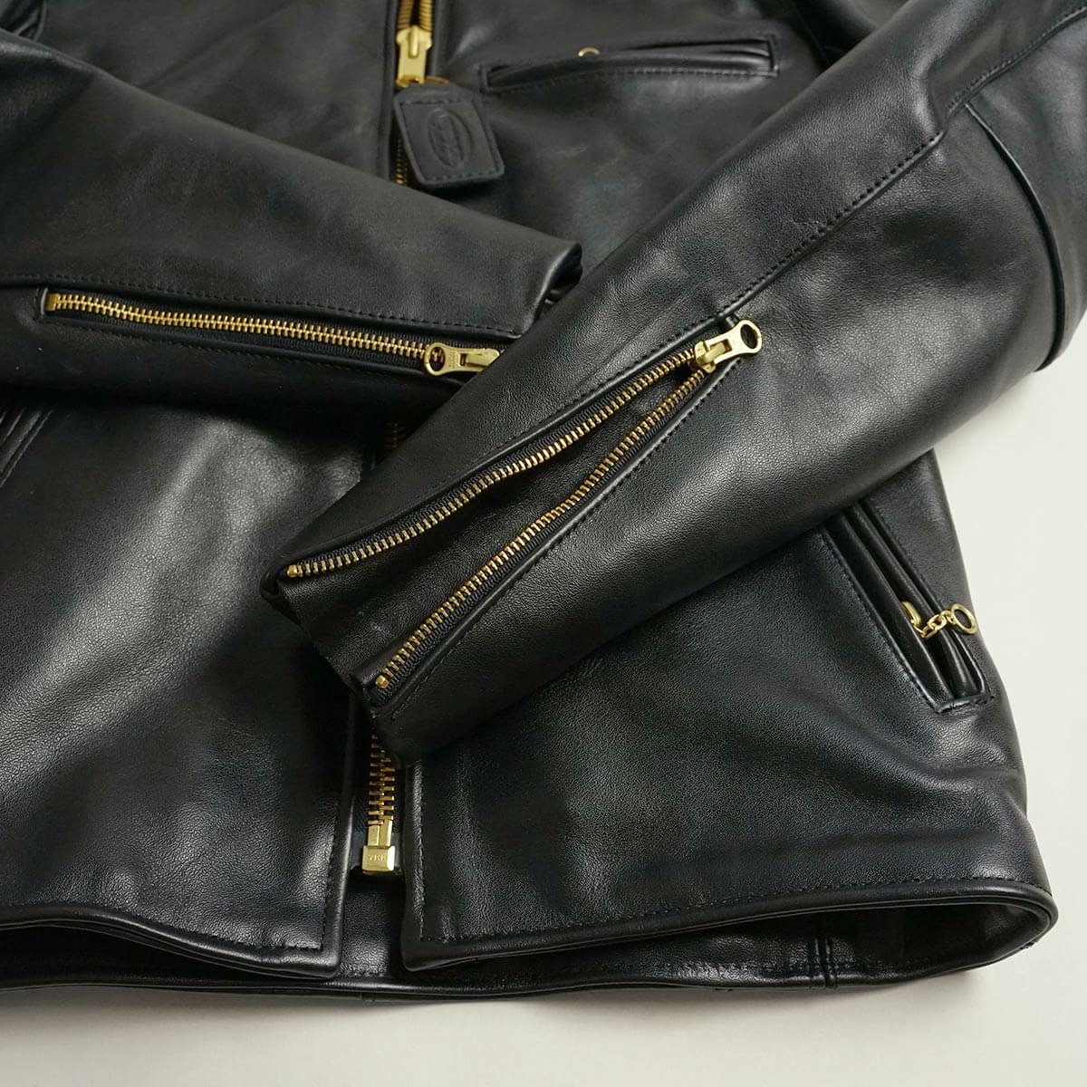 バンソンVANSONMODELBシングルライダースブラック(アメリカ製米国製スタンドカラーレザージャケット革ジャン）