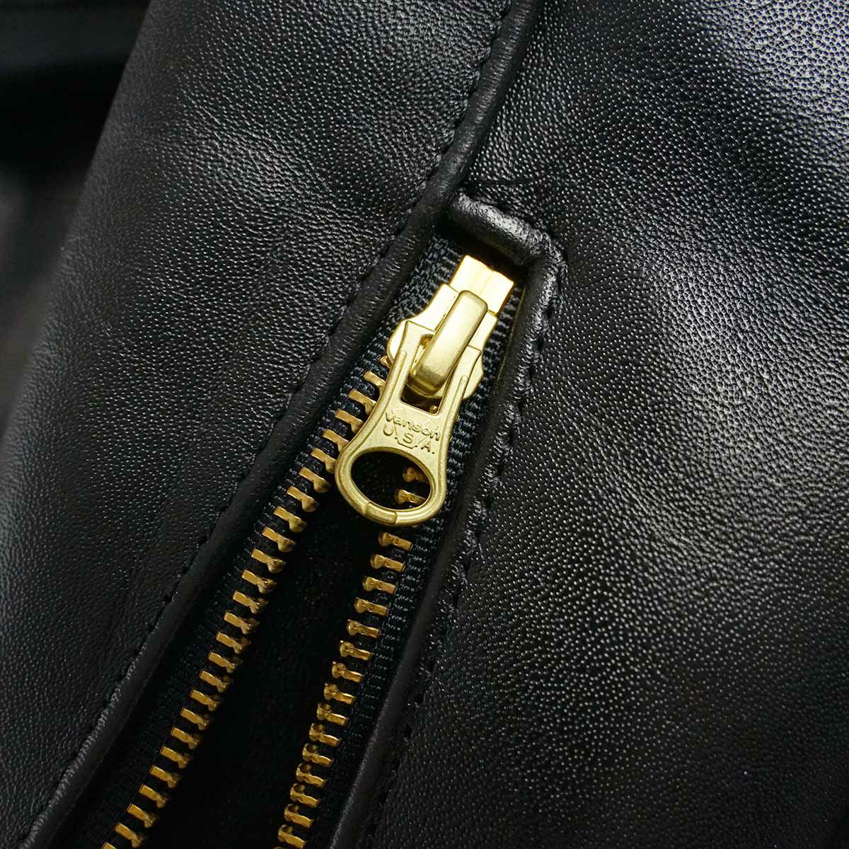 バンソンVANSONMODELBシングルライダースブラック(アメリカ製米国製スタンドカラーレザージャケット革ジャン）