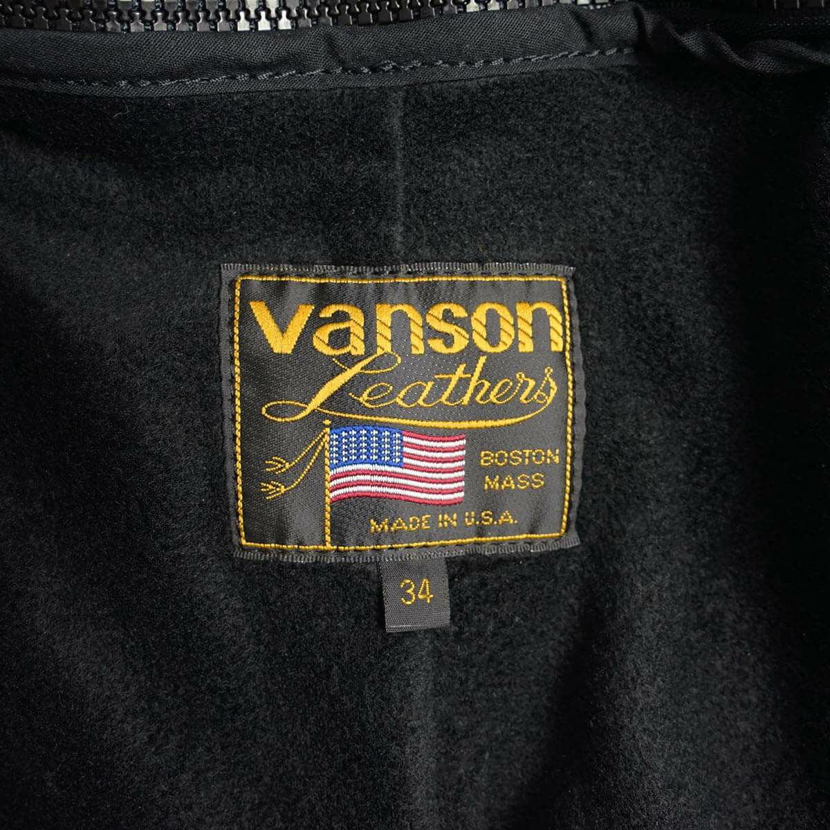 バンソンVANSONMODELBシングルライダースオクタゴン(アメリカ製米国製スタンドカラーレザージャケット革ジャンブラウン）