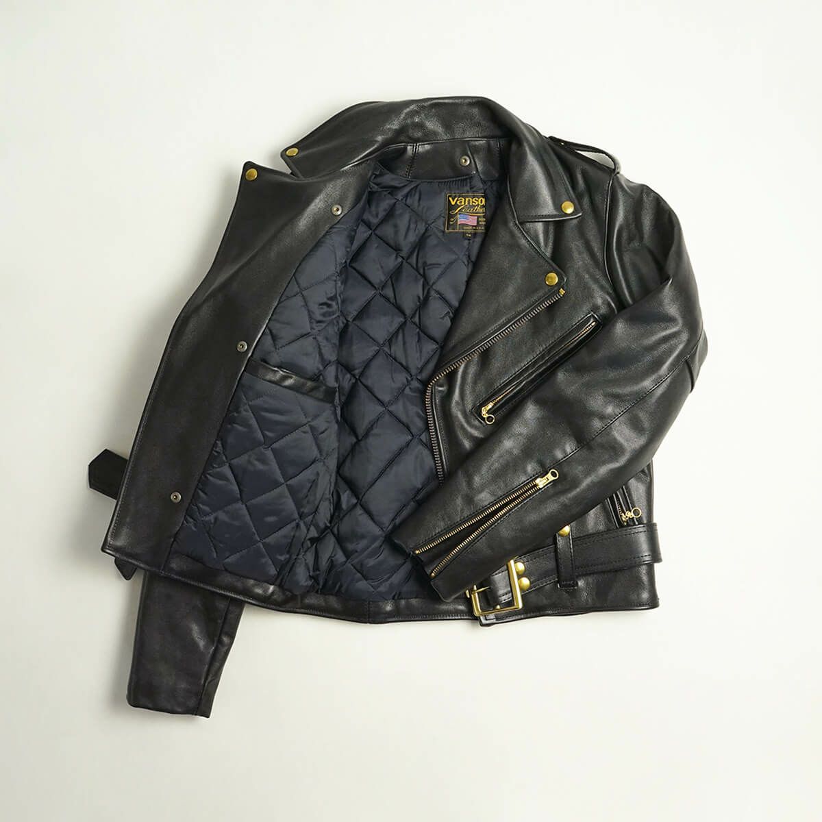 バンソンVANSONC2ダブルライダースブラック(アメリカ製米国製レザージャケット革ジャン）