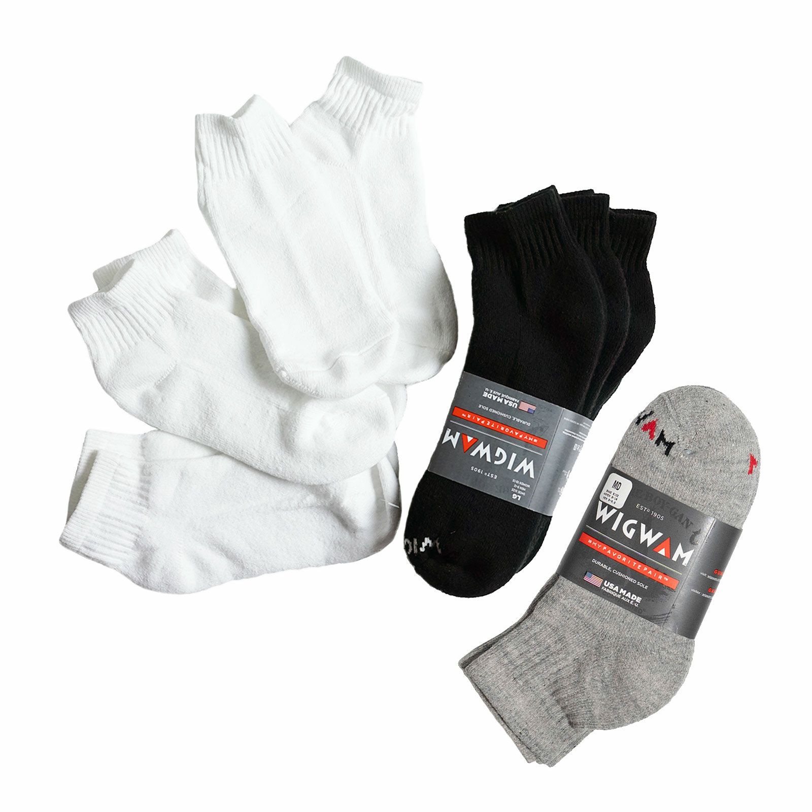 ウィグワムWigwamクオーターソックススーパー60-3足セット(アメリカ製米国製QUARTER3P靴下）