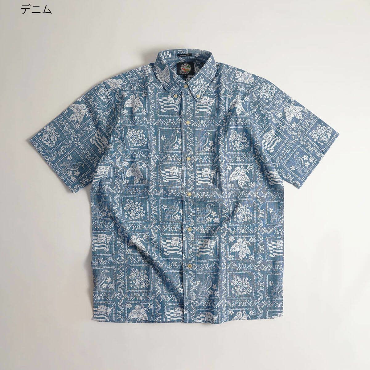 レインスプーナーREYNSPOONER半袖アロハシャツフルオープンラハイナセイラー(父の日アジア製LAHAINASAILOR）