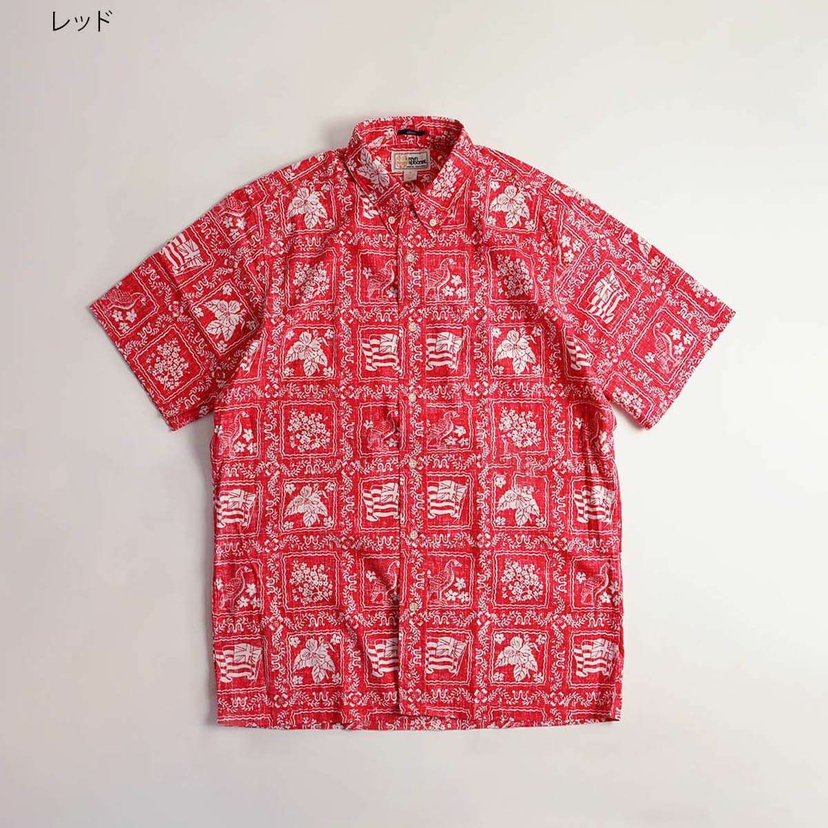 レインスプーナーREYNSPOONER半袖アロハシャツフルオープンラハイナセイラー(父の日アジア製LAHAINASAILOR）