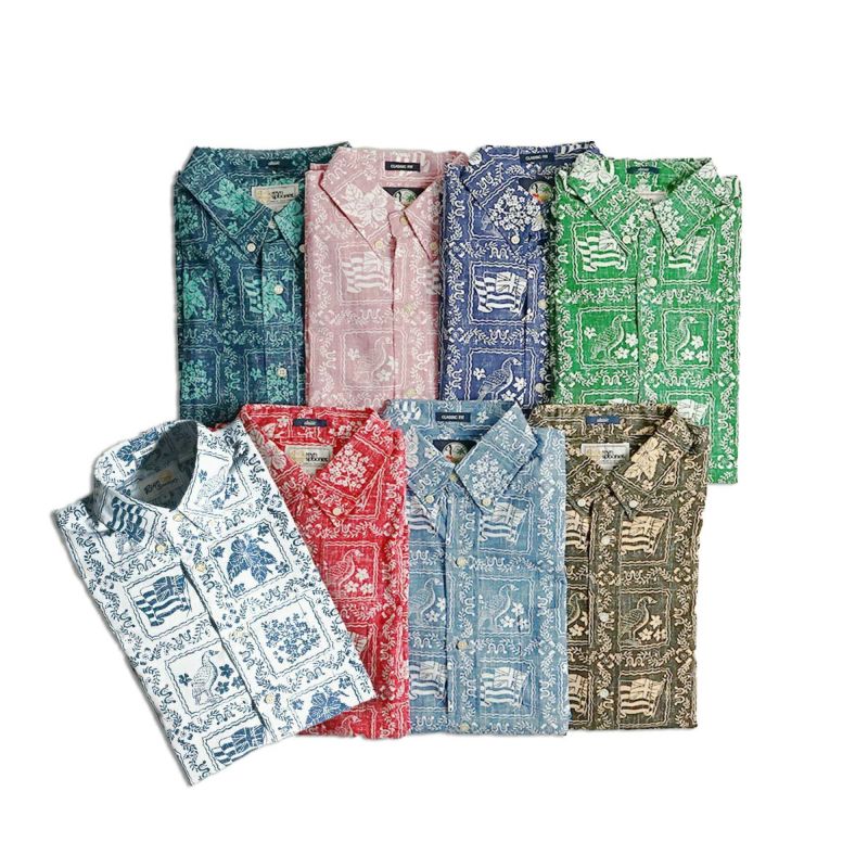 レインスプーナーREYNSPOONER半袖アロハシャツフルオープンラハイナセイラー(父の日アジア製LAHAINASAILOR）