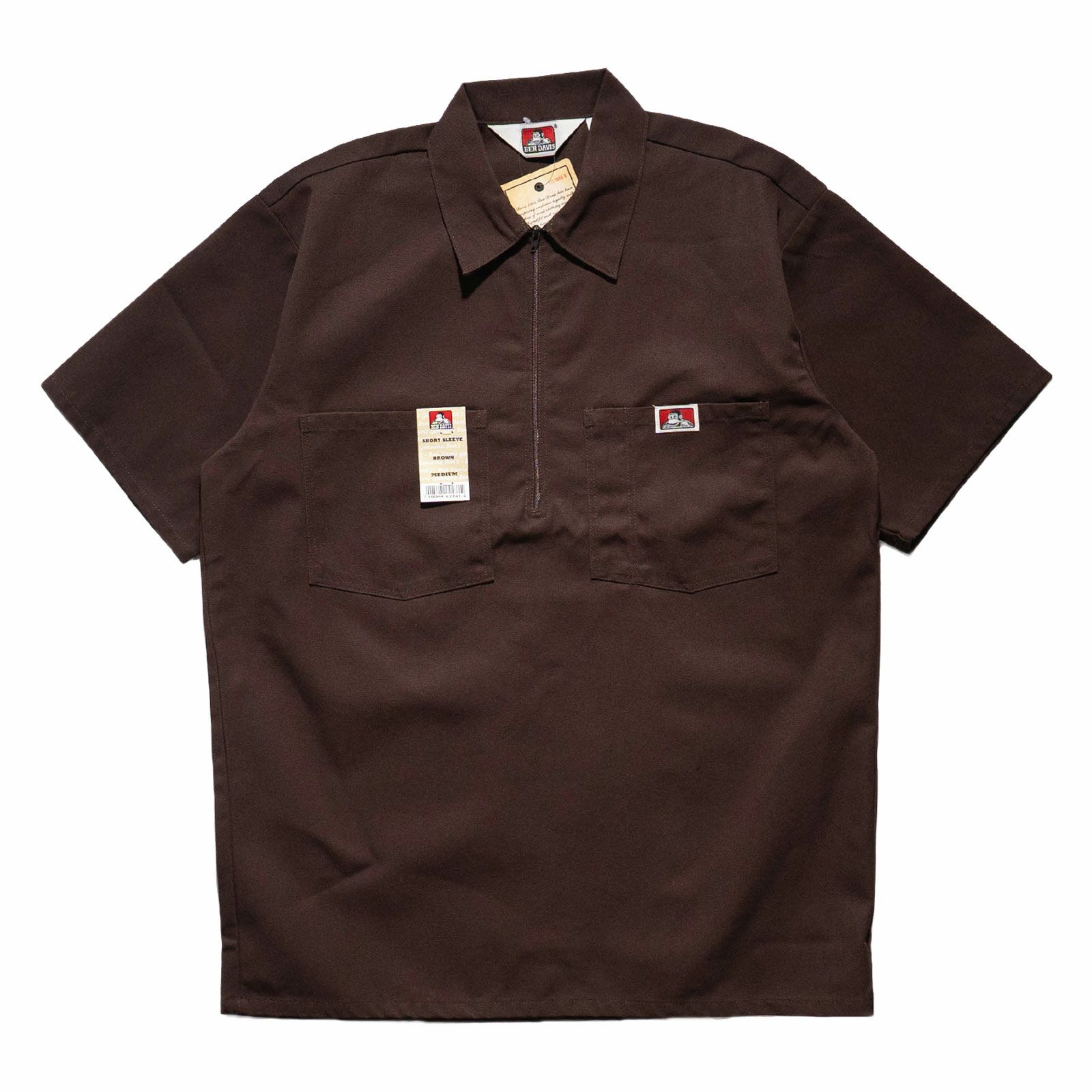 ベンデイビスBENDAVIS半袖1/2ジップワークシャツアメリカ流通モデル