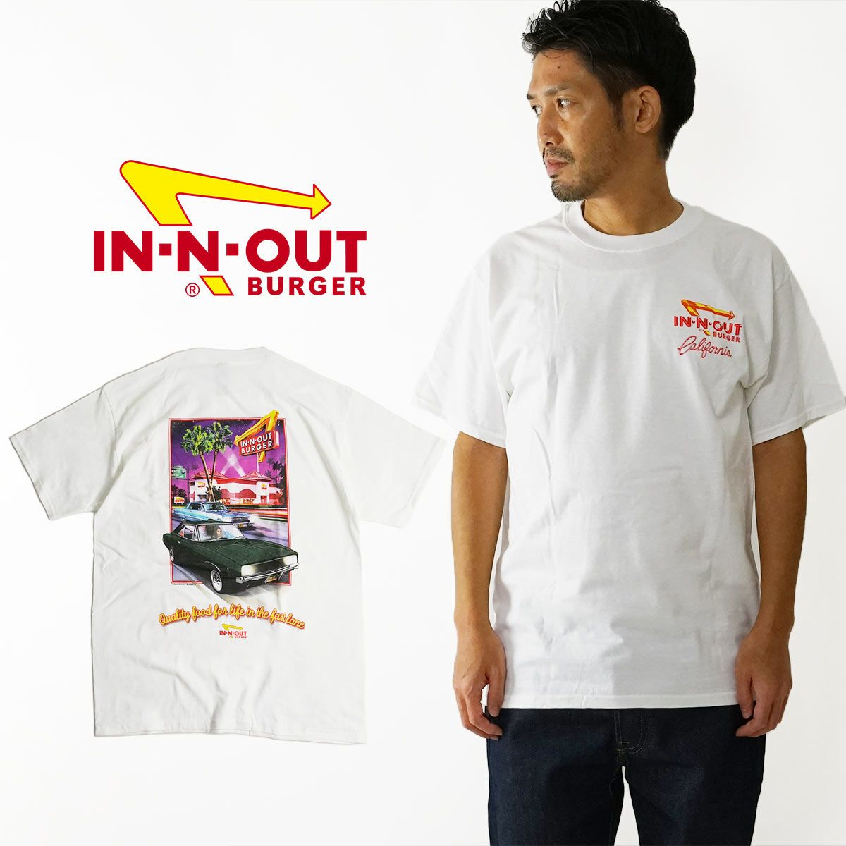 インアンドアウトバーガー半袖Tシャツ2004フレッシュアンドファーストカリフォルニアホワイト