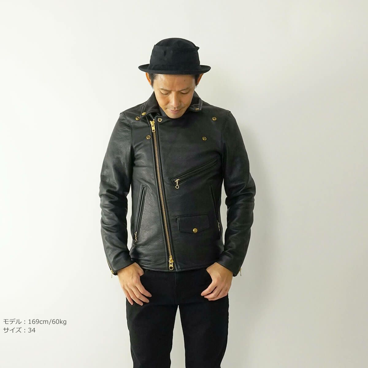 バンソンVANSONC2Rダブルライダースソフトカウレザースキニアーフィット｜メンズライダースレザージャケットアメリカ製革ジャンスリムタイトサテン裏地本革牛革MADEINUSAサイズ34-46アウターブランド