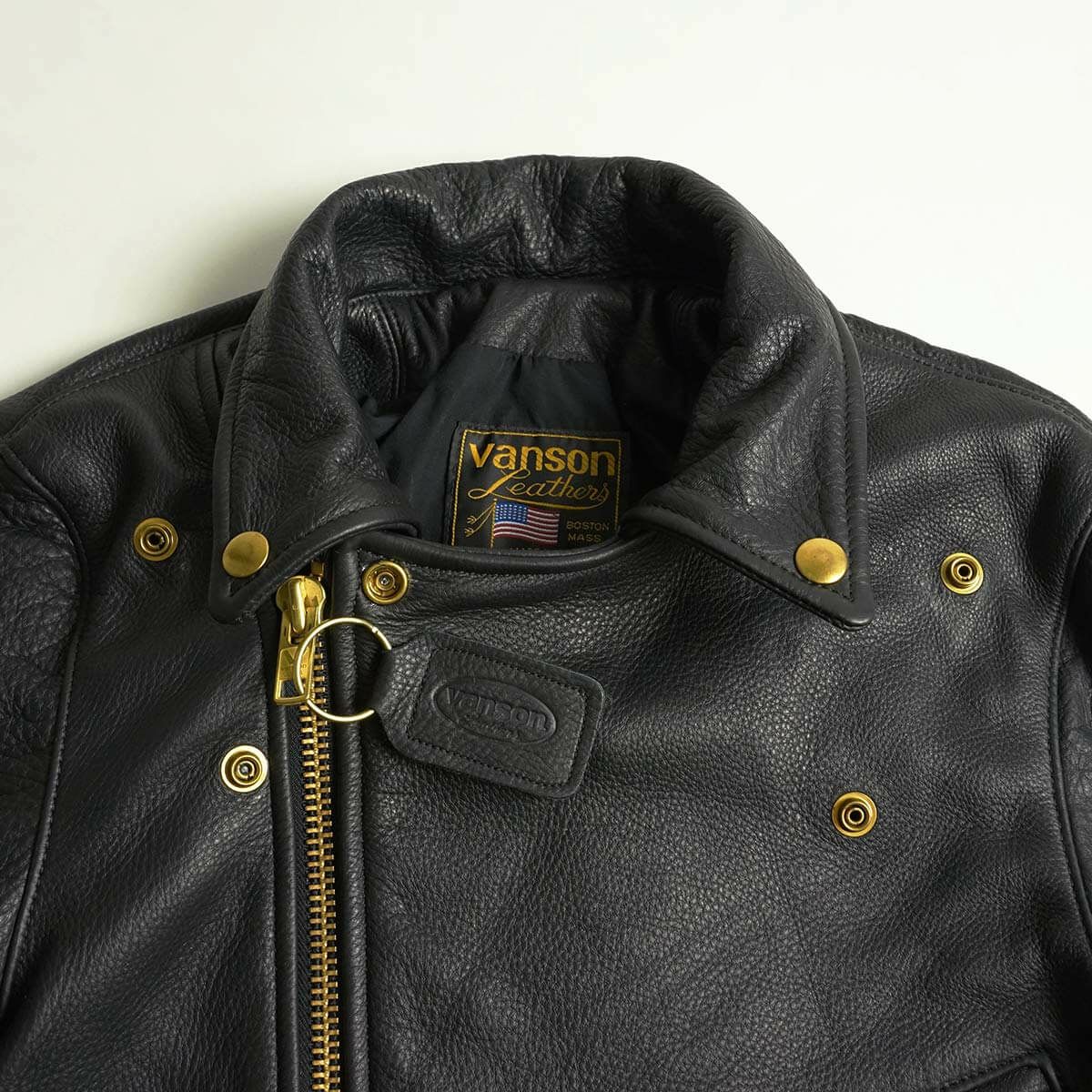 バンソンVANSONC2Rダブルライダースソフトカウレザースキニアーフィット｜メンズライダースレザージャケットアメリカ製革ジャンスリムタイトサテン裏地本革牛革MADEINUSAサイズ34-46アウターブランド
