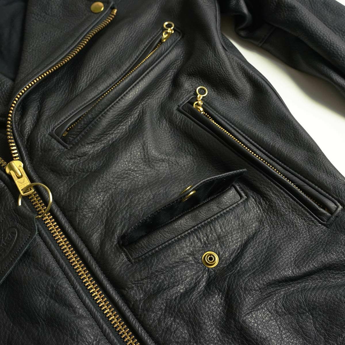 バンソンVANSONC2Rダブルライダースソフトカウレザースキニアーフィット｜メンズライダースレザージャケットアメリカ製革ジャンスリムタイトサテン裏地本革牛革MADEINUSAサイズ34-46アウターブランド