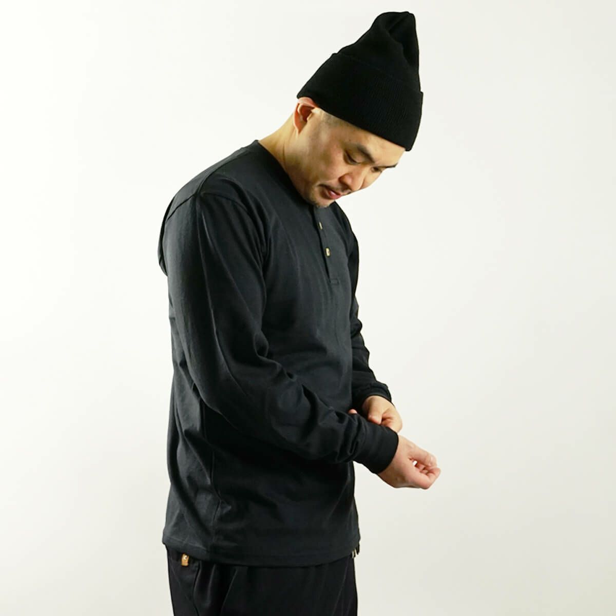 ユニオンラインUNIONLINE長袖ヘンリーネックTシャツ