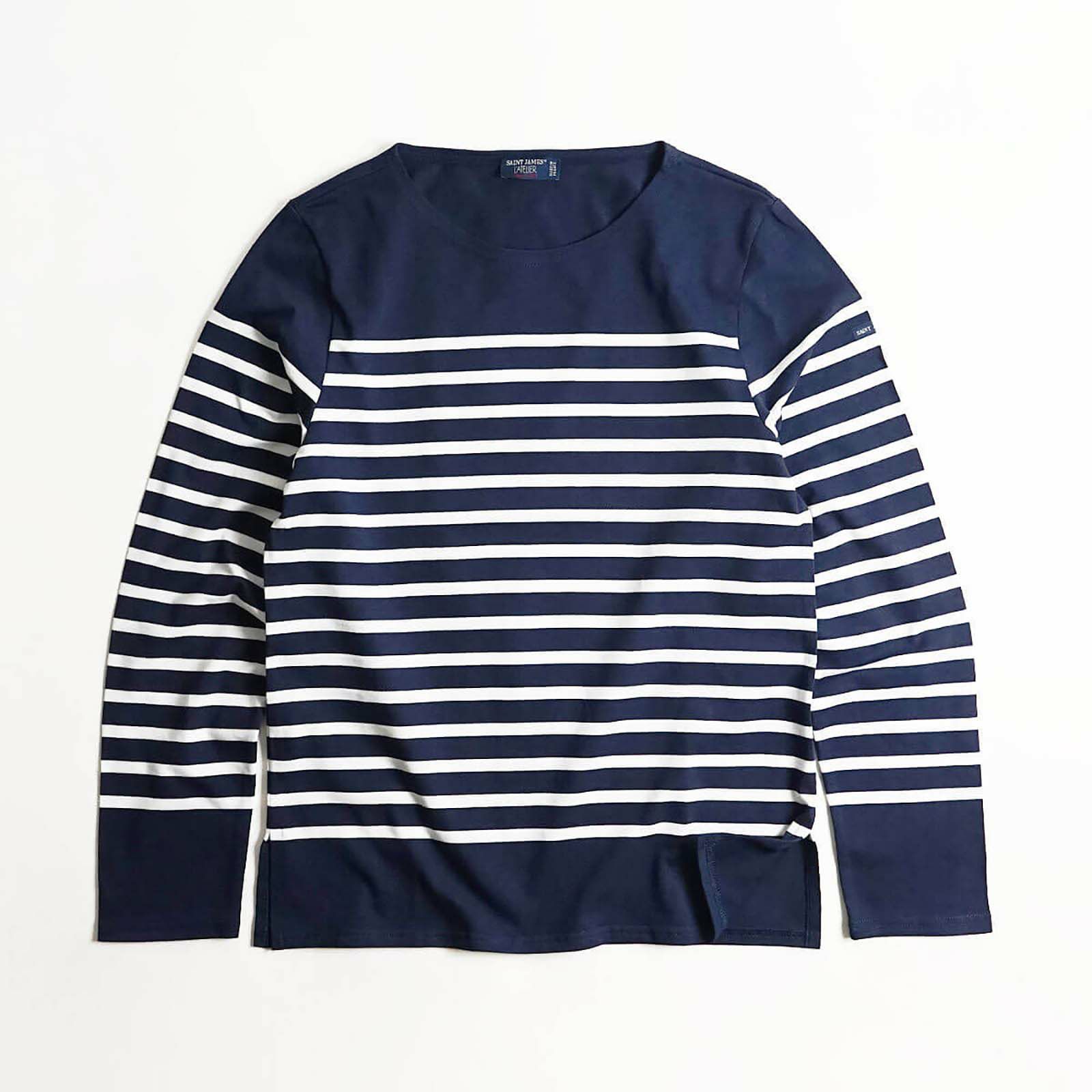 セントジェームスSAINTJAMESバスクシャツナバル（NAVALナヴァル肩抜きボーダーボートネックフランス製）