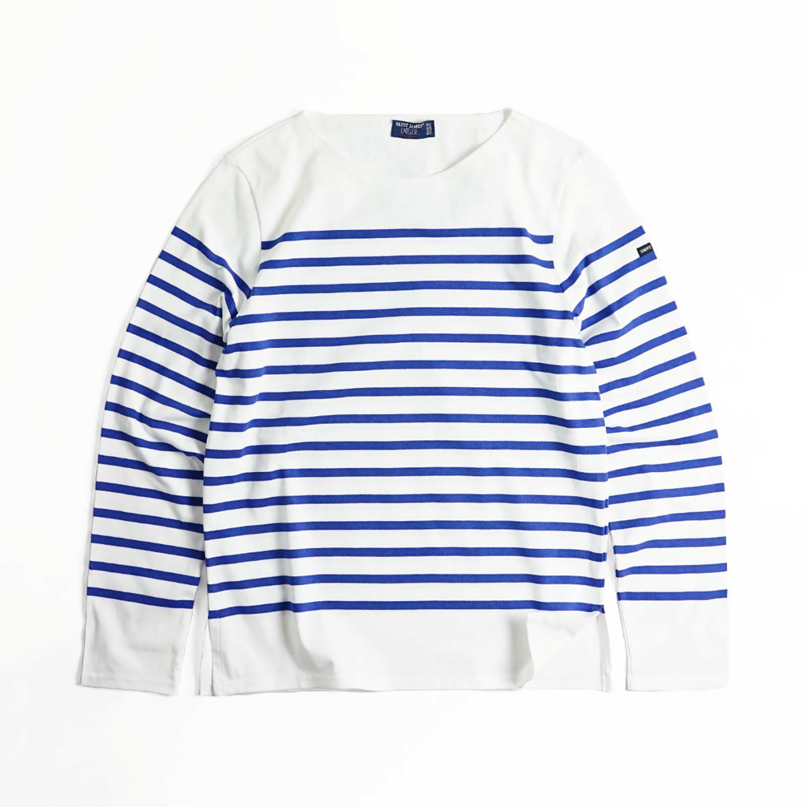 セントジェームスSAINTJAMESバスクシャツナバル（NAVALナヴァル肩抜きボーダーボートネックフランス製）