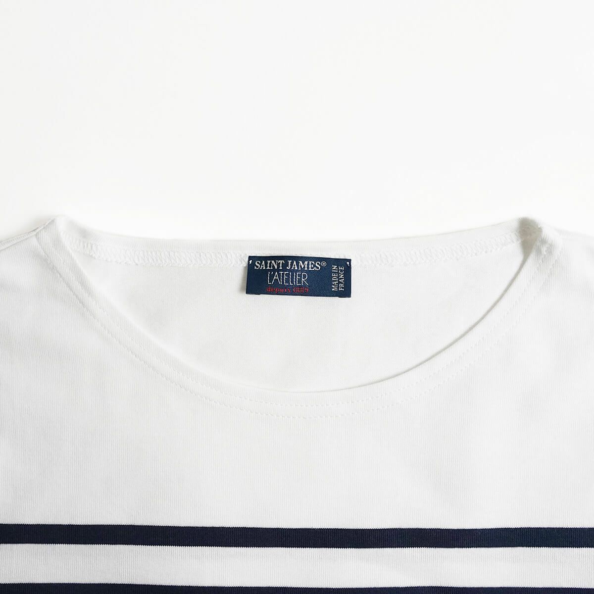 セントジェームスSAINTJAMESバスクシャツナバル（NAVALナヴァル肩抜きボーダーボートネックフランス製）