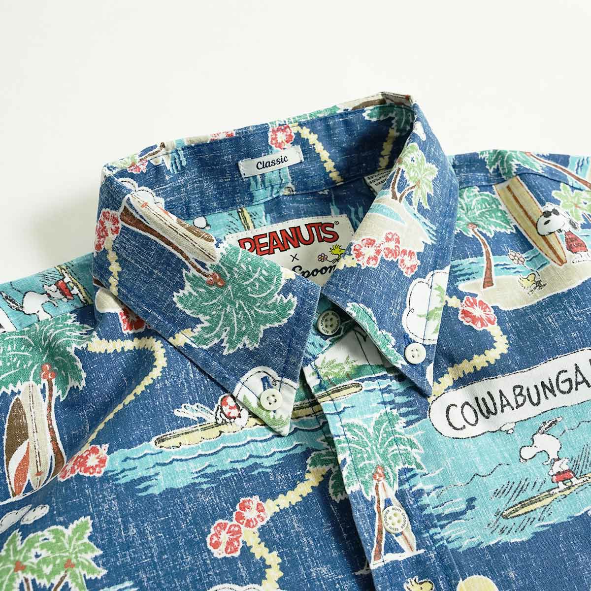 レインスプーナー×ピーナッツREYNSPOONERXPEANUTS半袖アロハシャツフルオープンサーフィンスヌーピー