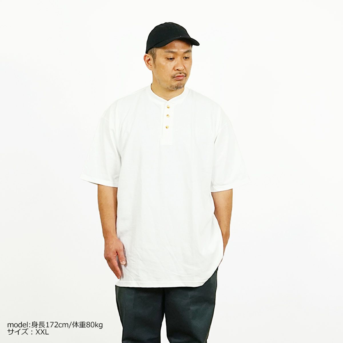 ユニオンラインUNIONLINE別注半袖ヘンリーネックTシャツBIGSIZE