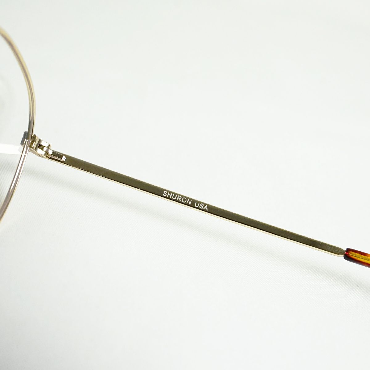 シュロンSHURONメガネフレームロンストロング(眼鏡アメリカ製米国製ボストンメタルフレームゴールドシルバー）