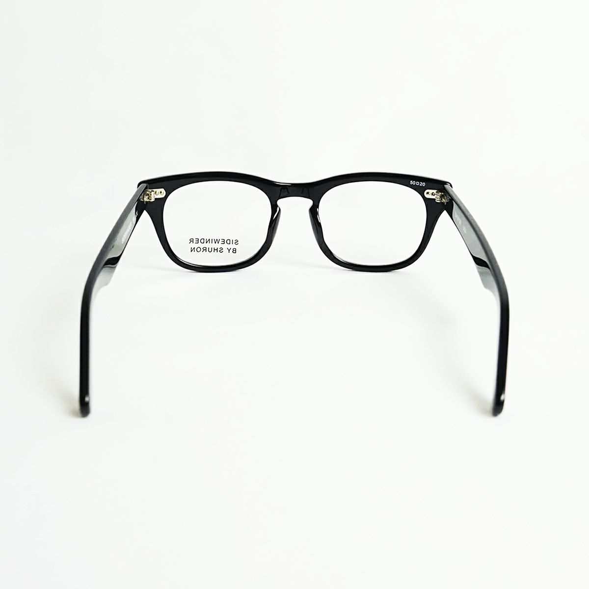 シュロンSHURONメガネフレームサイドワインダー(眼鏡アメリカ製米国製ウエリントンセルフレームエボニーデミアンバー）