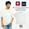 ベイサイドBAYSIDEJalana別注7オンス半袖バインダーネックポケットTシャツユニオンメイド