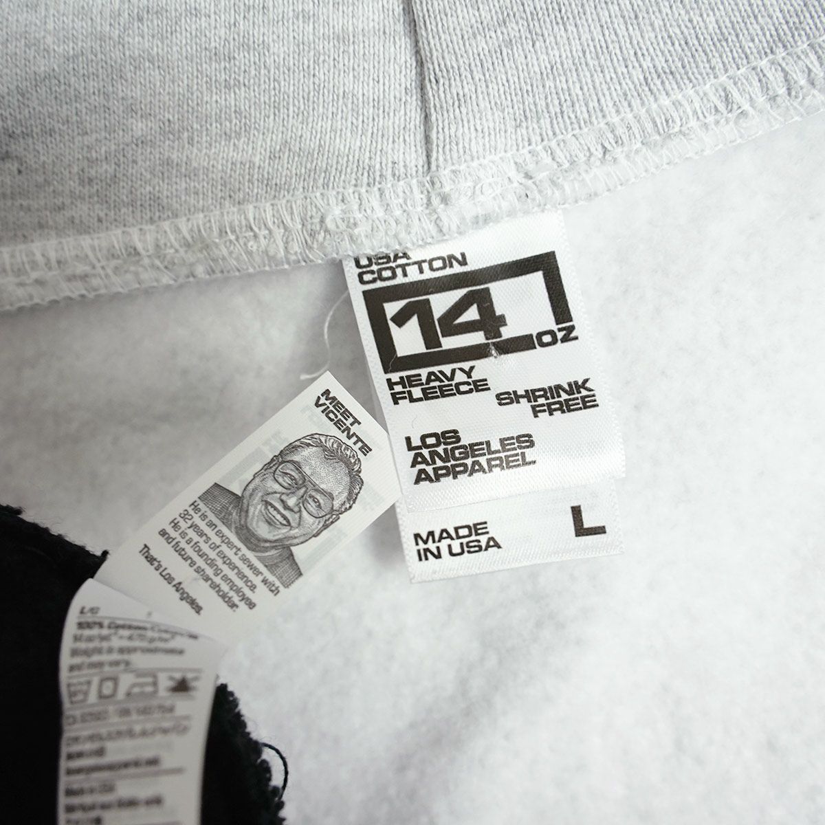 ロサンゼルスアパレルLOSANGELESAPPARELHF1014オンスヘビーフリースジップアップフードスウェット｜パーカーメンズボックスシルエットアメリカ製MADEINUSAロスアパグレーブラック黒ホワイト白ネイビーサイズS-XXL