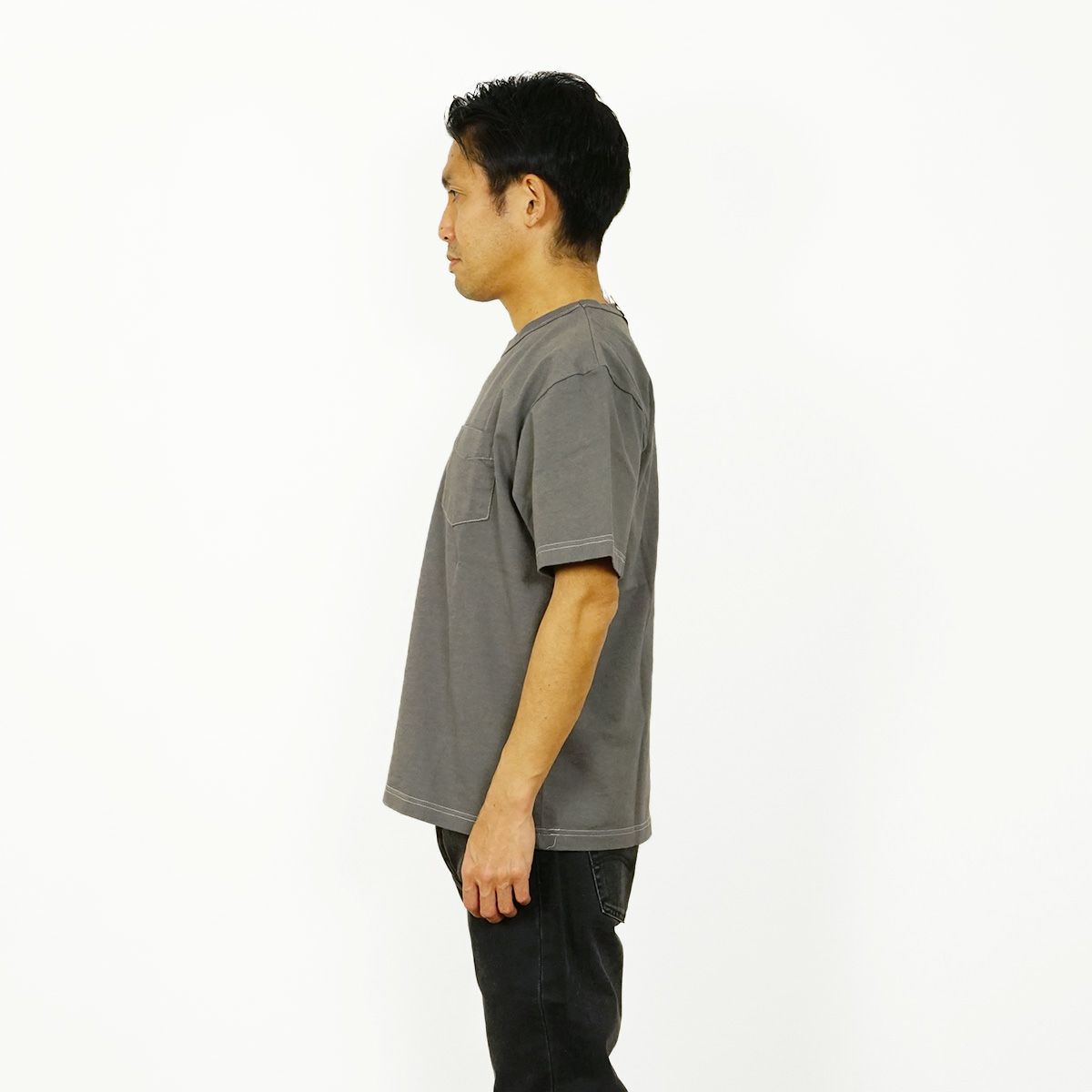 ベイサイドBAYSIDEJalana別注7オンス半袖バインダーネックポケットTシャツユニオンメイドオーバーダイ(メンズM-XXXL後染めアメリカ製米国製ポケT)