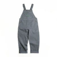 キーKEYヒッコリーストライプビブオーバーオール(273-47メンズ30-46インチ作業服作業着つなぎ12オンス)