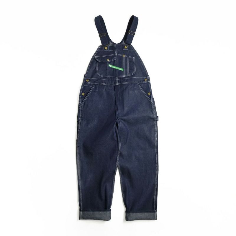 キーKEYデニムビブオーバーオール（273-41メンズ30-46インチ作業服作業着つなぎ12オンス）