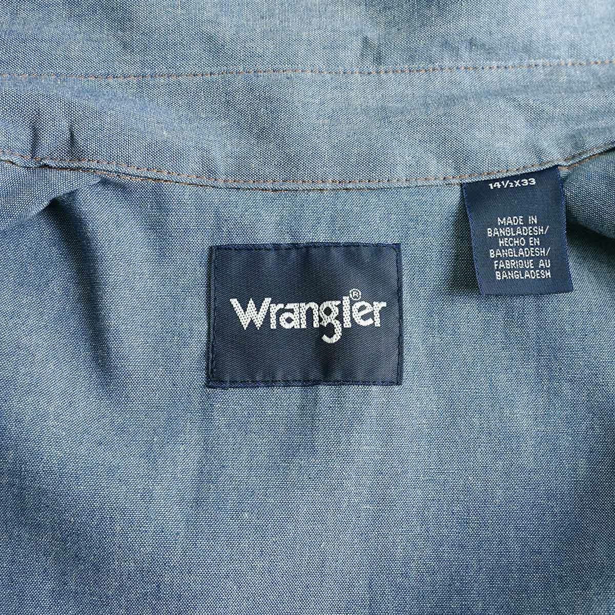 ラングラーWrangler70136MW長袖ウエスタンワークシャツシャンブレー